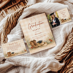 Rustic Boots Graduation Party Invitation