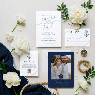 Nautical Destination Wedding Boarding Pass Ticket Invitation