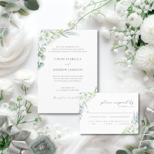 Chloe Simple Elegant Greenery Christian Wedding In Invitation