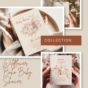 Wildflower Boho Baby Shower Invitation
