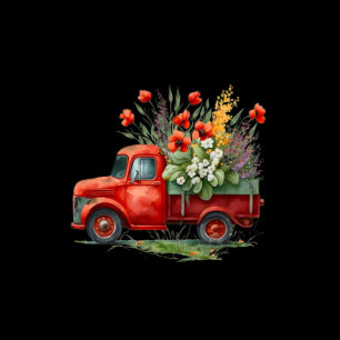 Vintage Truck Red Poppies Wedding Shower Invitatio Invitation