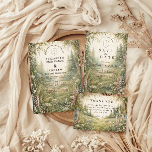 Enchanted Woodland Forest Wedding Invitation