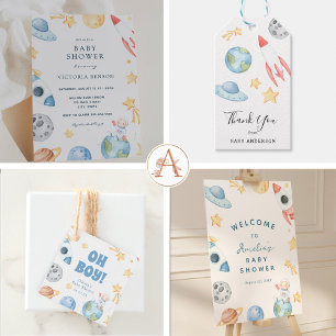 Space Astronaut Baby Shower by Mail invitation