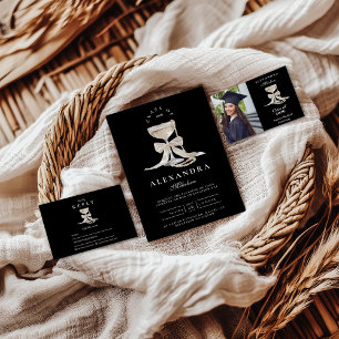 Elegant Coquette Pearl Graduation Invitation