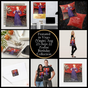 Virgo the Virgin Zodiac Sign Birthday Party Invitation