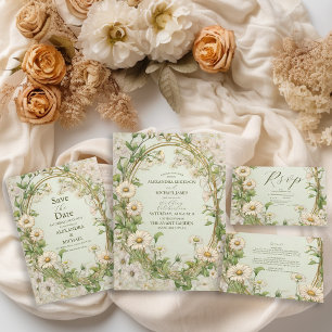 Marguerite Daisy Dusty Wedding Save The Date