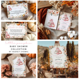 Pink Little Pumpkin Fall Floral Books for Baby Enclosure Card