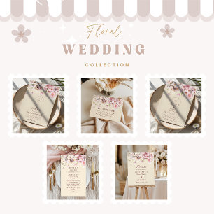 Romantic Spring Blossom Wedding RSVP Card