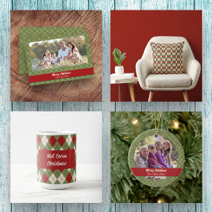 Vintage Christmas Argyle Cushion