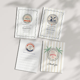 Salt Sun Sip Beach Social Club Bachelorette Photo Thank You Card