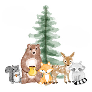 Woodland Creatures Forest Animals   Wrapping Paper Sheet