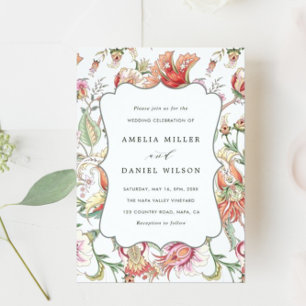 Tropical Fantasy Boho Floral Wedding Invitation