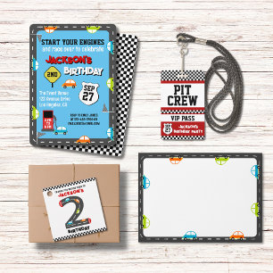 Race Cars Second Birthday Kids Party Favour Tags
