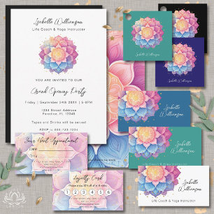 Flower Mandala Holistic Health Wellness Therapist Appointment Card