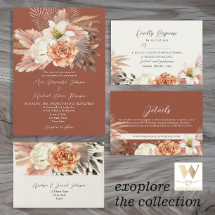Boho Terracotta Rustic Floral Wedding Menu
