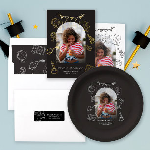 Modern Hand Drawn Graduation Invitation Return 
