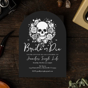 Bachelorette Party Bride or Die Skull Floral Classic Round Sticker