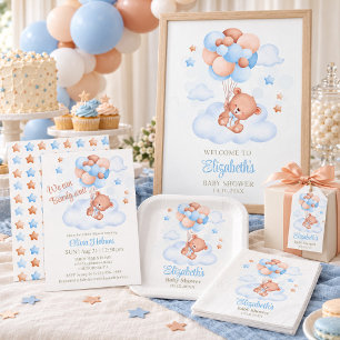 Teddy Bear in the Sky Baby Shower Invitation