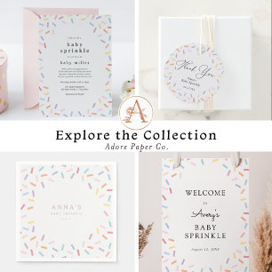 Rainbow Confetti Baby Sprinkle by Mail Invitation