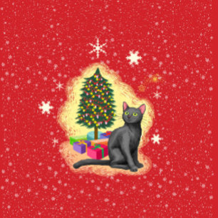 Merry Christmas Cat Invitation