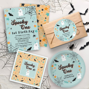  Two Spooky Gender Neutral Halloween 2nd Birthday Invitation