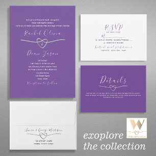Modern Purple Wedding Return Address Label