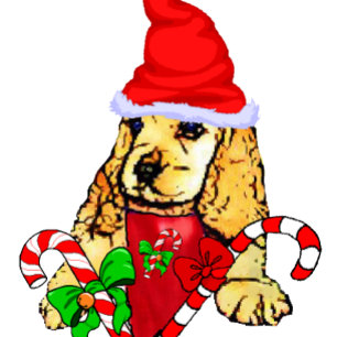 Cocker Spaniel Puppy Christmas Holiday Card