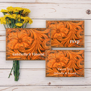 Rustic Flower Country Western Wedding RSVP