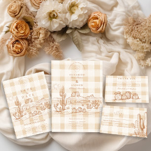 Boho Minimalist Western Desert Wedding Save The Date