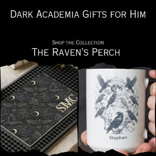 Dark Academia Raven Gothic Name Mug