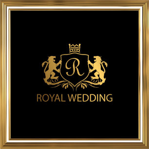 Art Nouveau Black Gold Royal Wedding Shower Invite