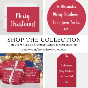 Red Merry Christmas Love From Santa Personalised Holiday Card