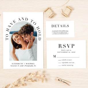 Budget Modern Arch Photo Wedding Invitation