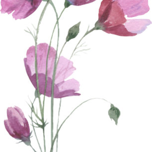 Mauve purple Flowers. Modern Rustic Wedding Invitation