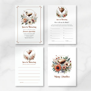 Mocha Mousse Love is Brewing Bridal Shower Game Invitation