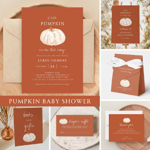 Burnt Orange Pumpkin Harvest Baby Shower Invitation