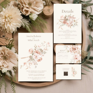 Whimsical Wildflower Meadow Wedding Invitation