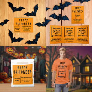 Business Halloween Greeting on Orange Colour T-Shirt