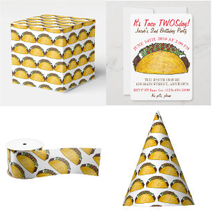 Taco TWOSday Tuesday 2nd Birthday Party Fiesta Invitation Postcard