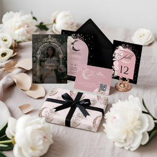 Starry Night Quinceanera Floral Celestial Moon