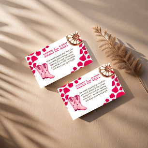 Cowgirl western rodeo baby shower diaper raffle enclosure card