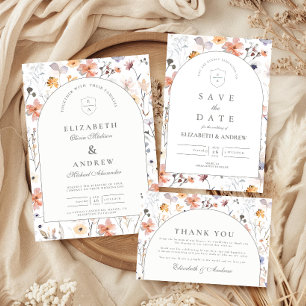 Romantic Garden Wildflower Wedding RSVP Card