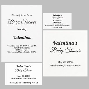 Black and White Minimal Design Baby Shower Invitation