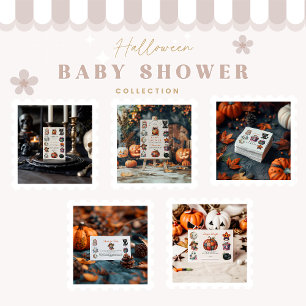 Quilted Patchwork Halloween Baby Shower Invitation