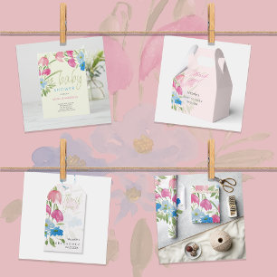 Colourful Boho Watercolor Spring Floral Paper Coaster