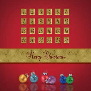 Advent Calendar Christmas Ornaments Holiday Card