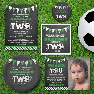 All-star Soccer Ball 2nd Birthday Photo Invitation