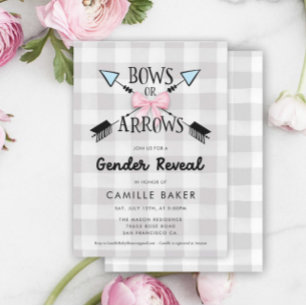 Gender Reveal Bows or Arrows Book Request Enclosure Card