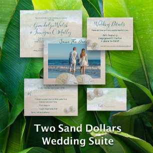 Two Sand Dollars Beach Wedding Details 100 Cards