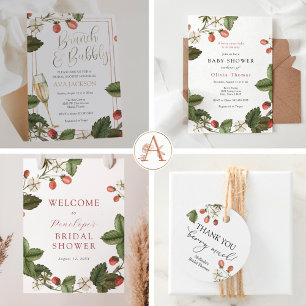 Strawberry Berry Sweet Baby Shower Invitation